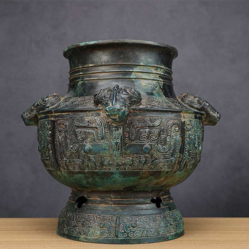 纯铜工艺品四羊尊 青铜器厂家供应影视道具收藏品古董古玩