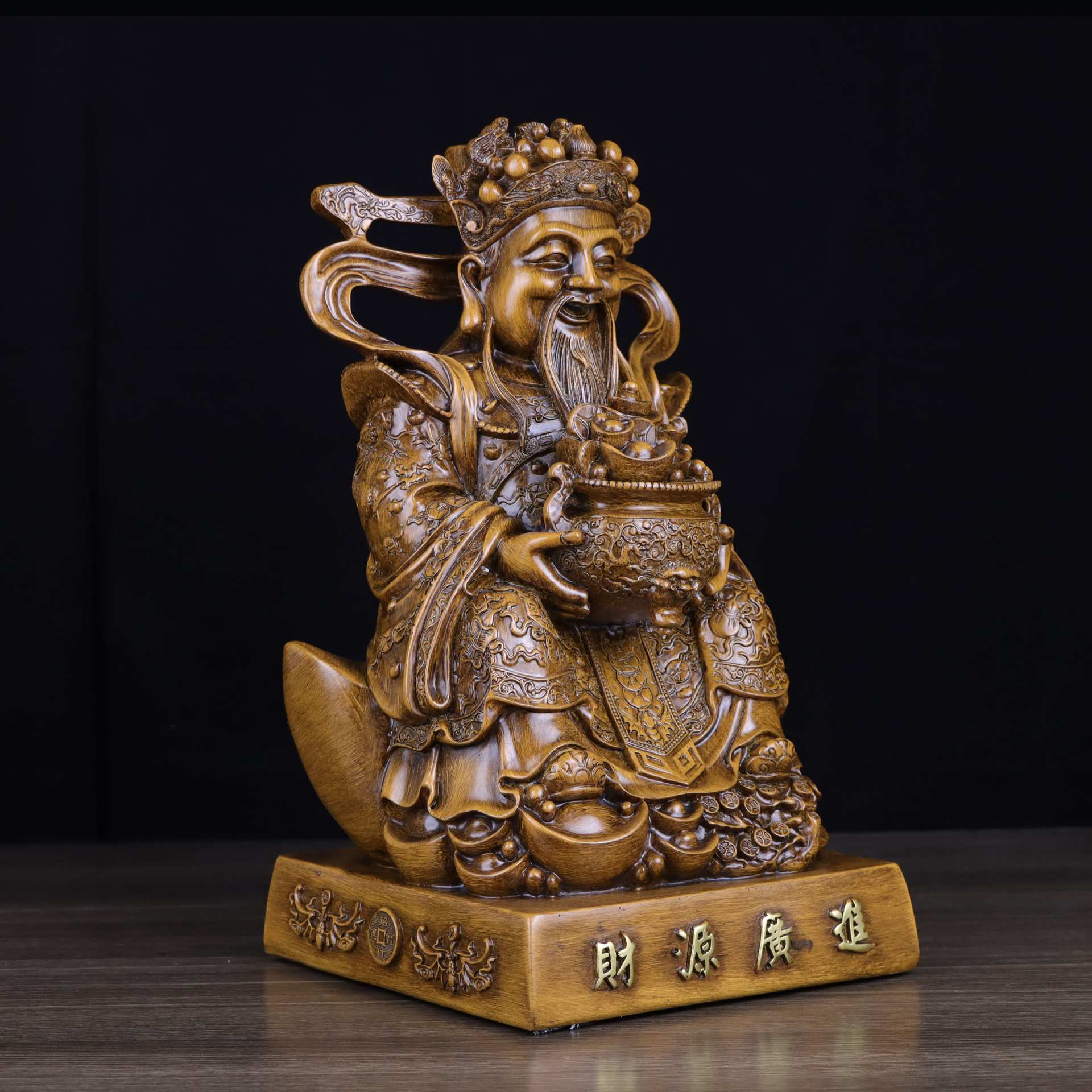 工艺品财神爷摆件文财神供奉财神像家用办公室店铺招财开业送礼