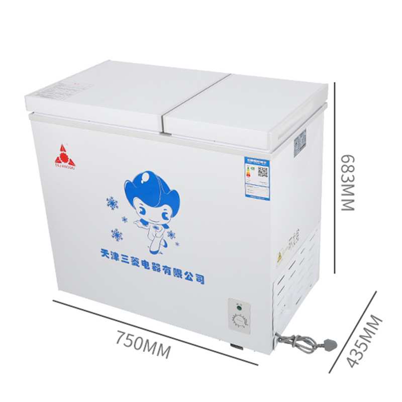 厂家 双温曲底双开门冰柜KCD-118A166小型保鲜冷冻柜