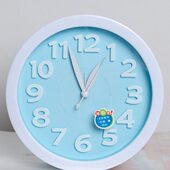 简约可爱小清新白色闹钟卧室居家儿童用可挂式 静音时钟表学生台钟