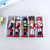 2023年新款 圣诞树挂件公仔 12CM可爱卡通胡桃夹子木偶挂件五件套