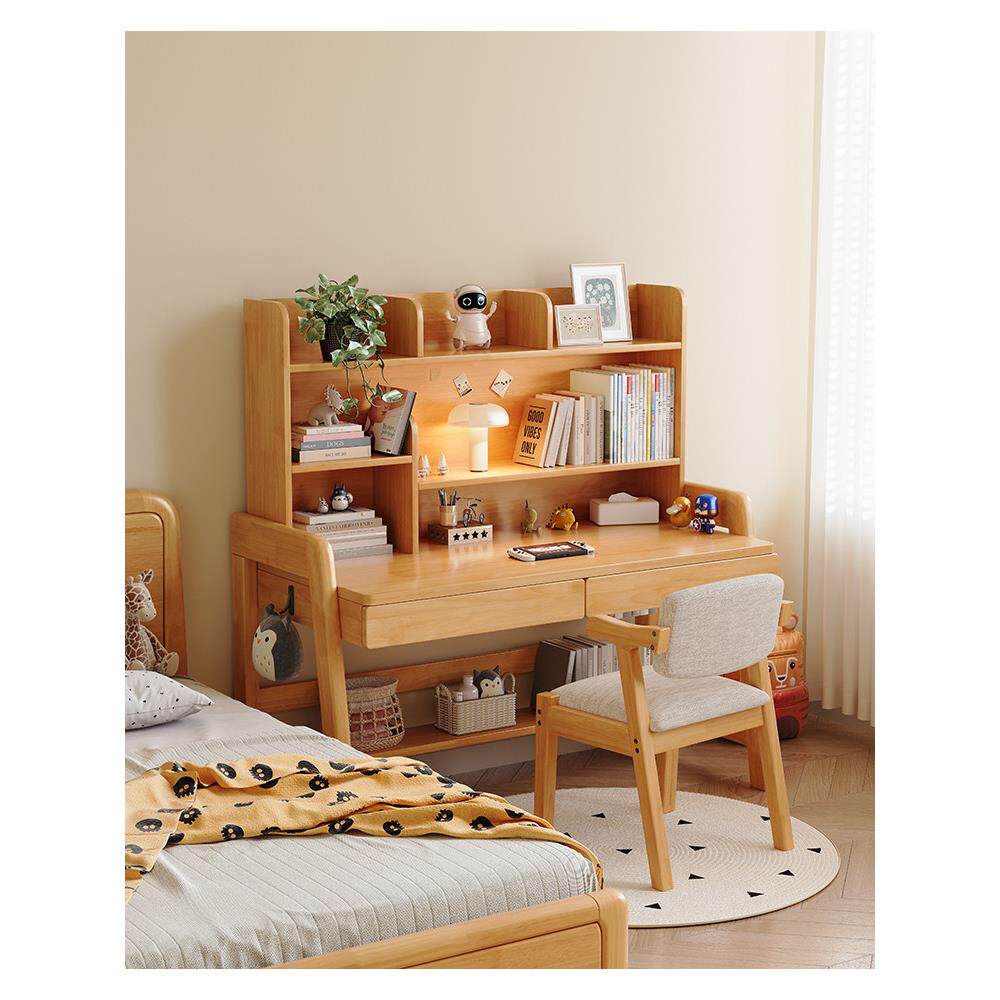 实木桌，书架，集成桌，简单学生家，学习桌，卧室，电脑桌，儿童