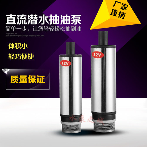 电瓶电动抽油泵便携式12V24V直流潜水泵 油泵小水泵潜油泵大流量