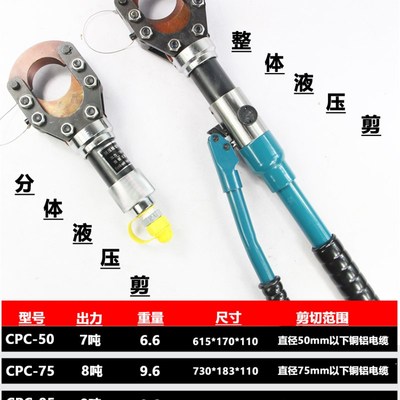 CPC-75/85/95/100液压电缆剪 手动电动185/240/300液压断线剪刀钳