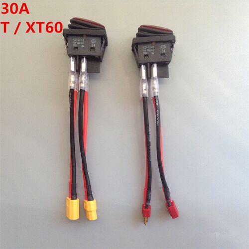 T插头 XT60 电源开关 30A 防水开关 4脚2档 大电流 拉网船总开关