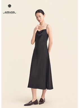 AMASS/阿玛施优雅性感裙子气质修身显瘦吊带连衣裙550066
