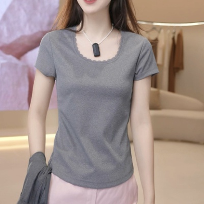 阿玛施百搭显瘦短袖T恤