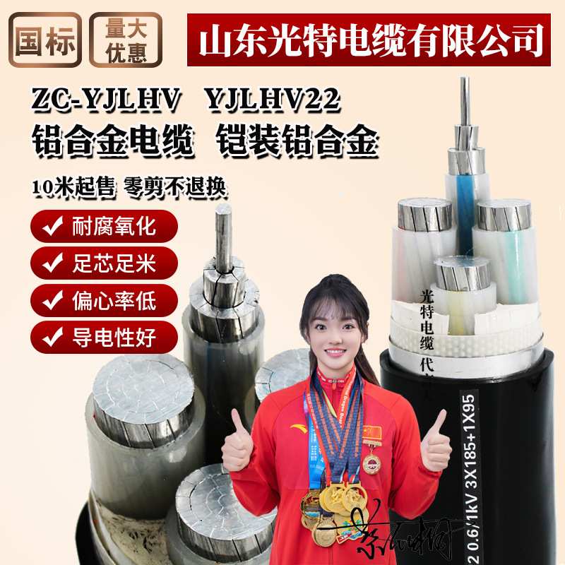 国标阻燃ZRC-YJLHV铝合金25 35 70 95 185 400平方电缆线三相五线