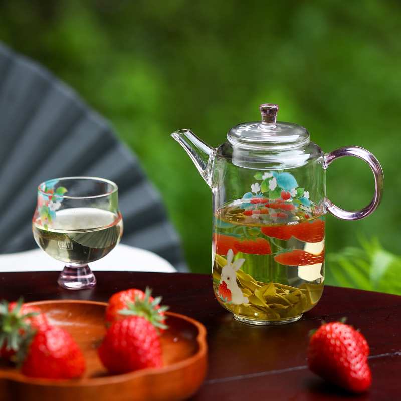 透明玻璃茶壶耐高温泡茶器绿茶专用泡茶壶单壶高颜值带过滤小壶
