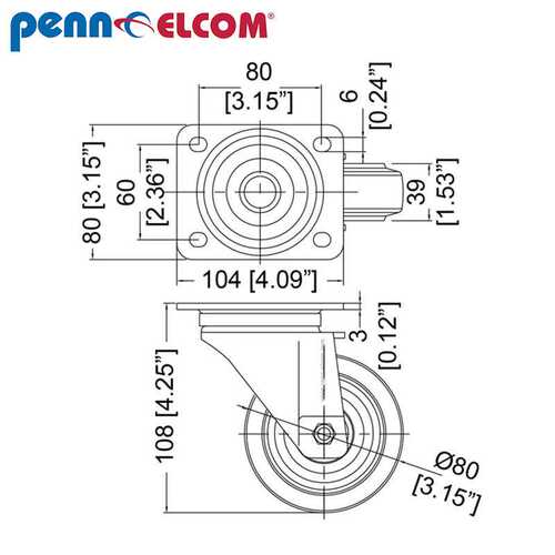 Penn Elcom 番尔康 W0990/80 脚轮 脚轮 万向脚轮 工业脚轮