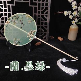 双面长柄古风团扇长相思汉服舞蹈扇古典拍照道具扇子圆扇古典宫扇