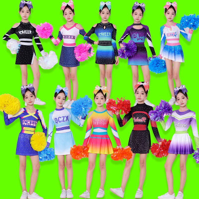 儿童花球啦啦操拉拉队比赛演出服中小学生健身操竞技运动会体操服