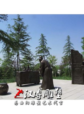 孝文化人物雕塑城市园林景区二十四孝文化刻木事亲玻璃钢仿铜雕塑