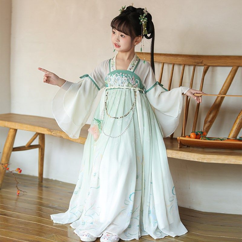 汉服女童夏款2024新款儿童古装国风超仙唐装女孩古风公主裙子夏季,童装/婴儿装/亲子装,唐装,淘宝优惠券,粉丝福利购,淘宝优惠卷