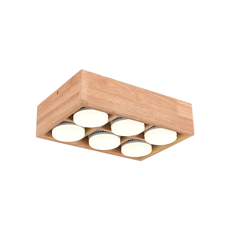 无主灯照明客厅卧室阳台防眩led斗胆灯日式原木极简方形明装筒灯