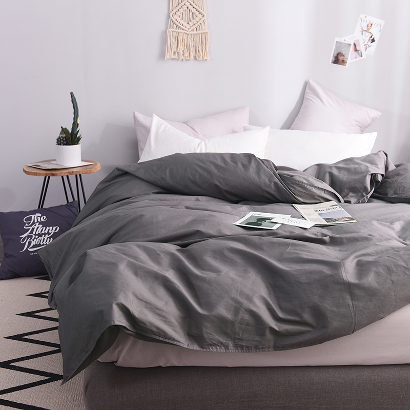 纯色全棉被套单件单人100%纯棉被罩双人1.8X2.0米简约1.5m200x230
