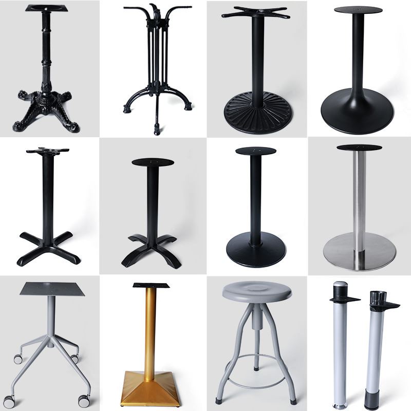 岩板餐桌脚西餐厅桌脚轻奢奶茶店大理石餐台桌腿金属支架酒吧桌脚