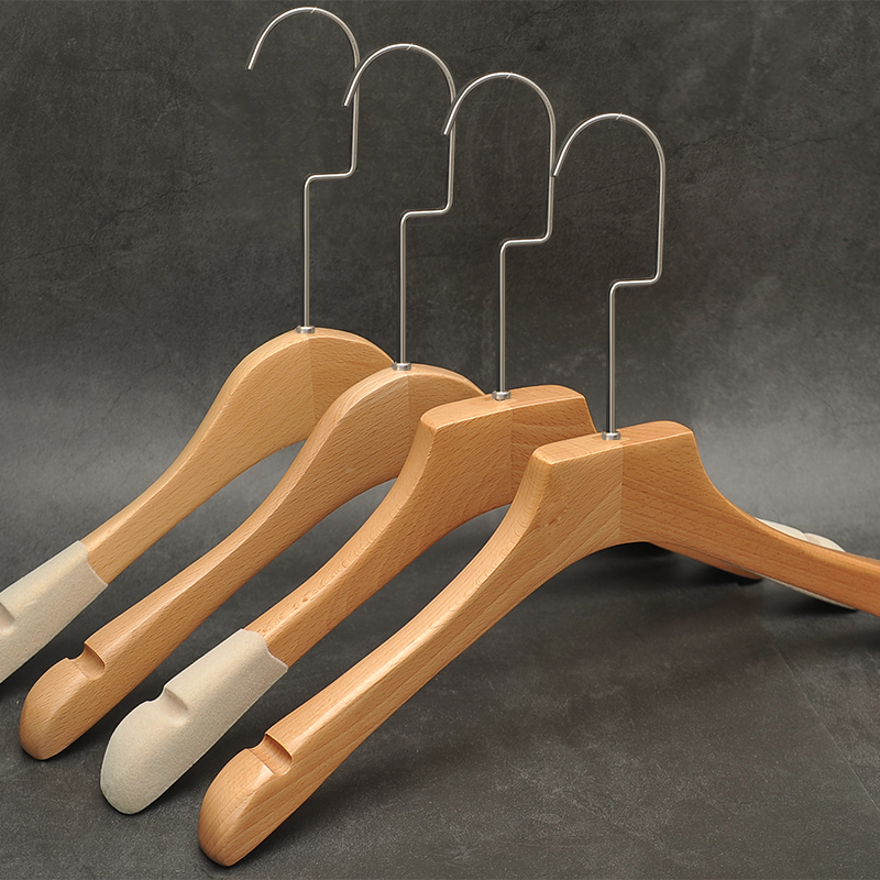 衣架服装店d专用高档防滑无痕衣架男女装清漆榉木实木衣挂裤夹定