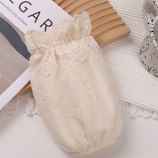 白色蕾丝袖套女秋冬季套袖短款羽绒服专用上班防脏成人办公室袖口