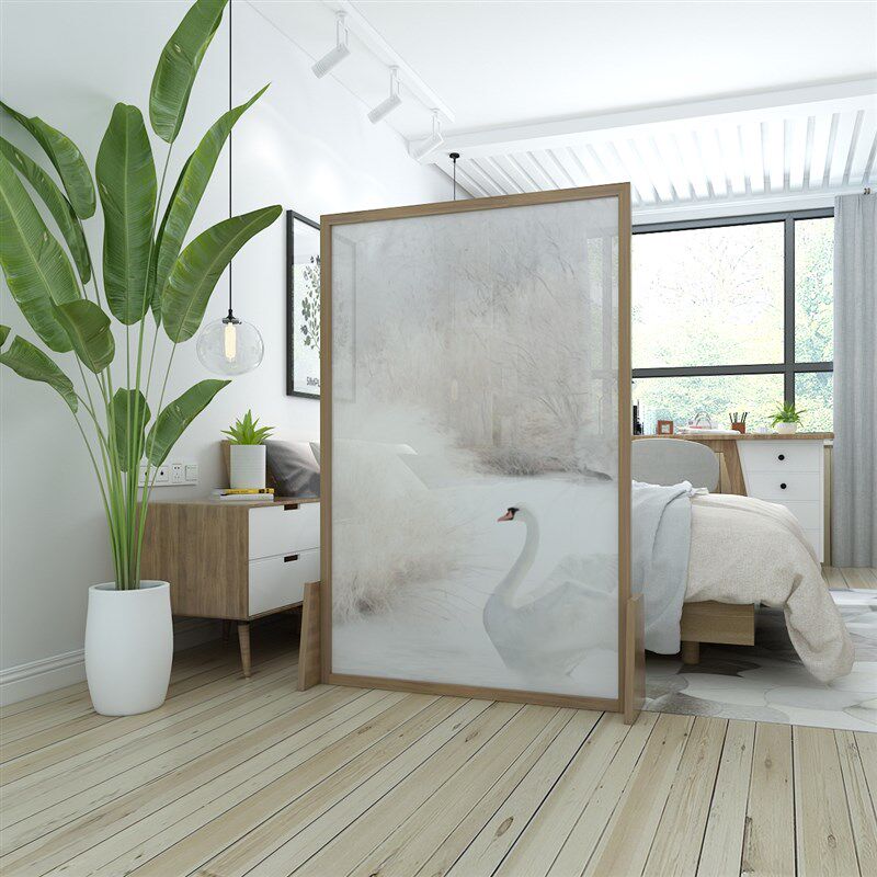 北欧屏风隔断客厅卧n室现代小户型时尚简约半透移动实木个性座屏