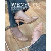 女2024尖头新款 包头凉鞋 春秋款 温与屿裸色高跟鞋 细跟仙女风凉拖鞋