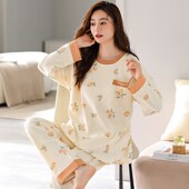 240斤宽松胖MM加长款 6XL特大码 f睡衣女春秋夏纯棉加肥加大码 家居