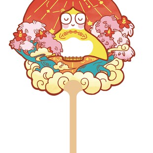 良渚博物馆 良渚文化玉鸟神人兽面纹小团扇个性休闲礼物