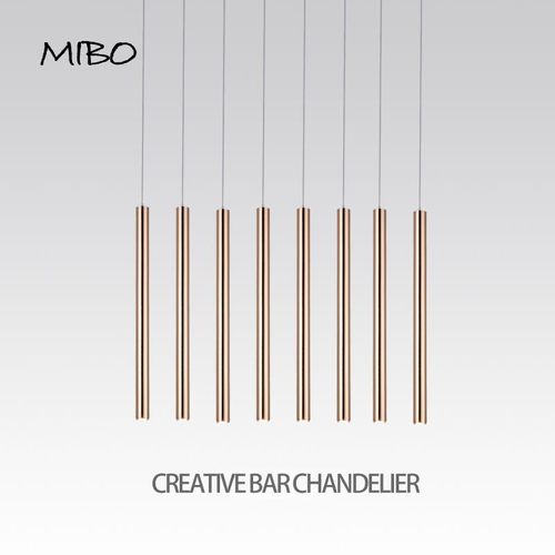 led吧台吊灯北欧餐厅长筒圆柱形圆管酒店收银台单头装饰金色吊灯