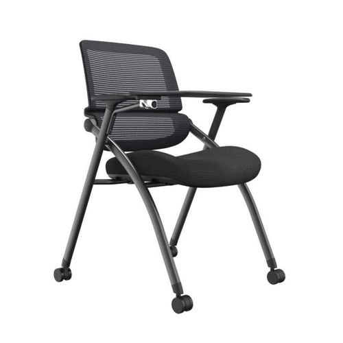 学生会议椅可折叠办公椅移动培训椅带桌板一体桌椅会议记录椅