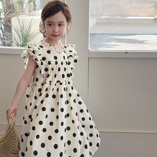 女童连衣裙2025新款夏季儿童裙子薄款公主风韩系高级感女大童夏装