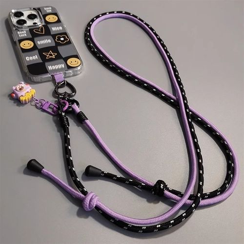 手机挂绳长款斜挎可背两用调节编织挂脖链户外旅游男女带子壳结实