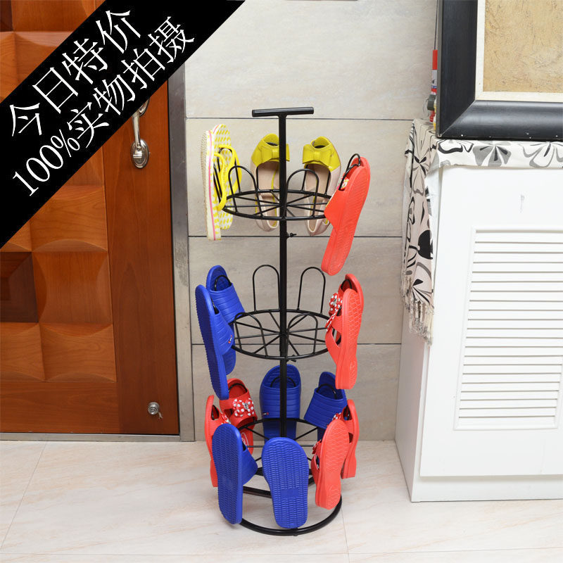 铁艺鞋架多层简易创意家用多功能欧式鞋柜旋转经济型门Y口拖鞋架
