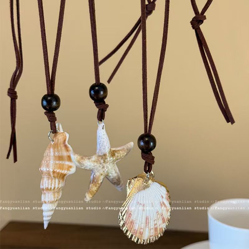 海边度假风海星海螺扇贝锁骨项链图片