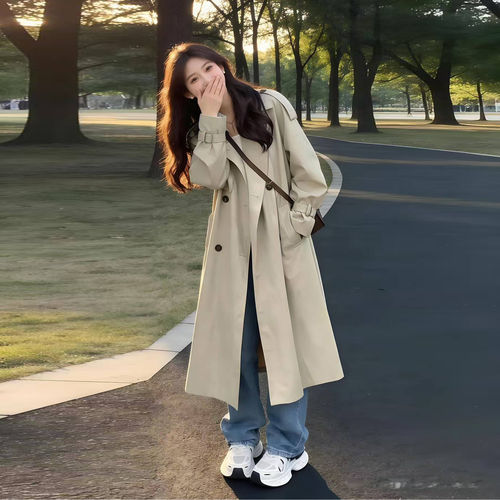 英伦风卡其色风衣外套女2