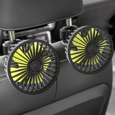 汽车后排散热USB接口小电风扇12V24伏通用车内空调制冷车载风扇