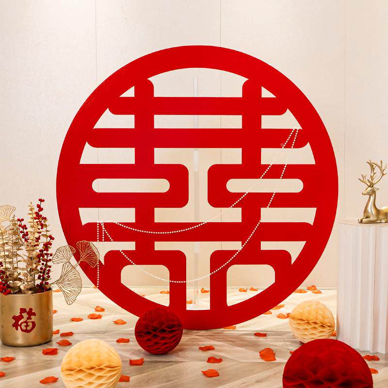 结婚饰套kt板立柱装婚房布置男女方新拉花婚装礼厅卧房室蜂窝球立
