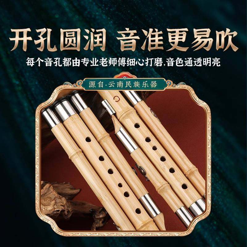 天然葫芦丝乐器初学者小学生专用C调降B调儿童成人演奏楠竹葫芦丝
