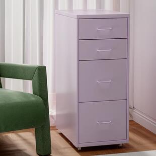 加深钢制书桌收纳无品牌/柜床抽屉式头可移夹缝窄柜铁艺储动物柜