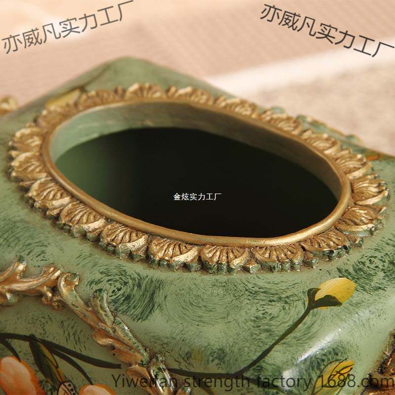 树脂盒抽纸盒复古餐巾纸巾盒美式欧式家居饰品摆件客厅桌面收纳盒