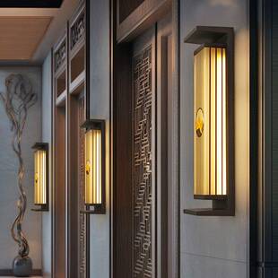 福款中式太阳能户外灯防水新墅庭院大壁门外墙灯室号外露台别围墙