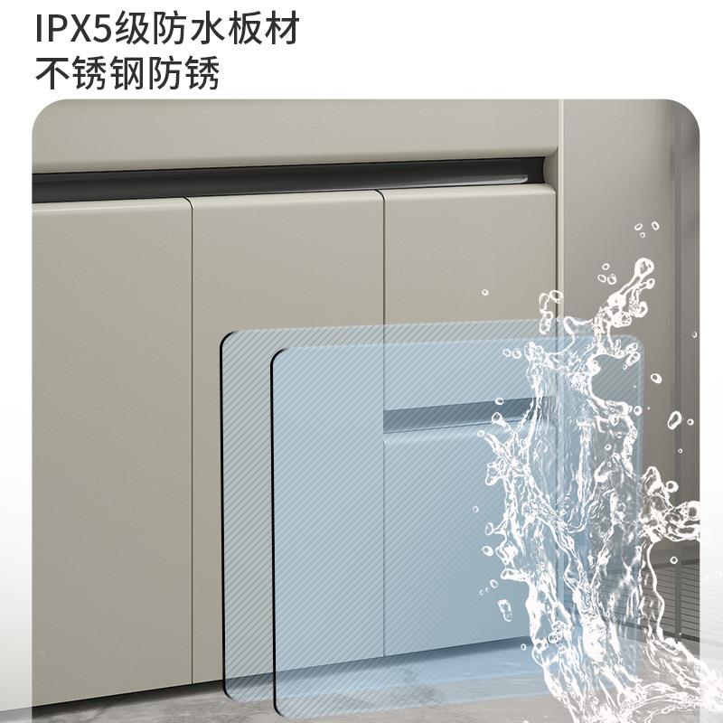 不锈钢落地式浴室柜带搓衣一板陶瓷体盆卫间生302洗脸洗手储物池