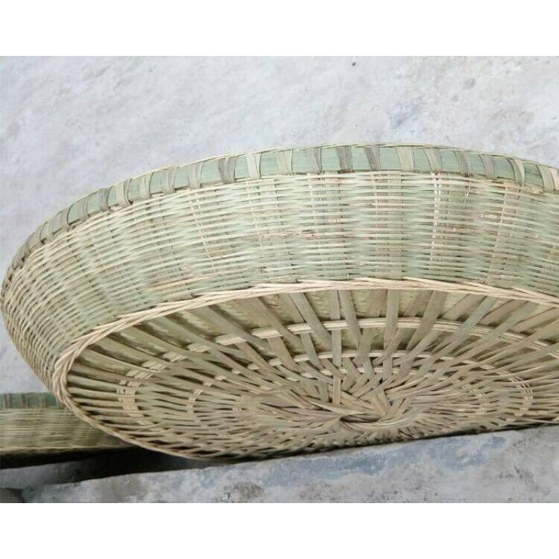竹编制品传统纯手工竹435子全簸箕加家用加深大圆形农号家竹匾固