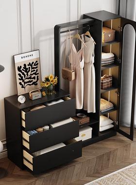 纳法复古柜卧4635室小户型储物斗收柜床尾挂衣架式一体客厅轻奢置