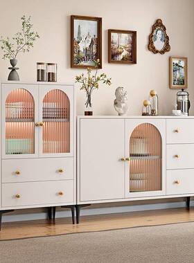 餐边柜现代简约柜子储物柜客奢厅柜GFY厨房家用置物轻柜实木酒收