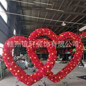 大型心形婚绢花拱门庆道具婚礼场美VJU地布商场户置外陈摆饰节日