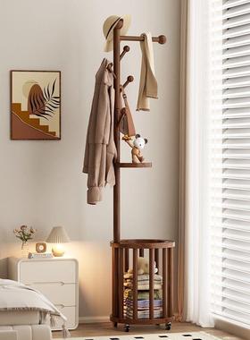 实衣木衣架落地帽架卧多室家用KYK功能脏衣篓置架移物动立式挂衣