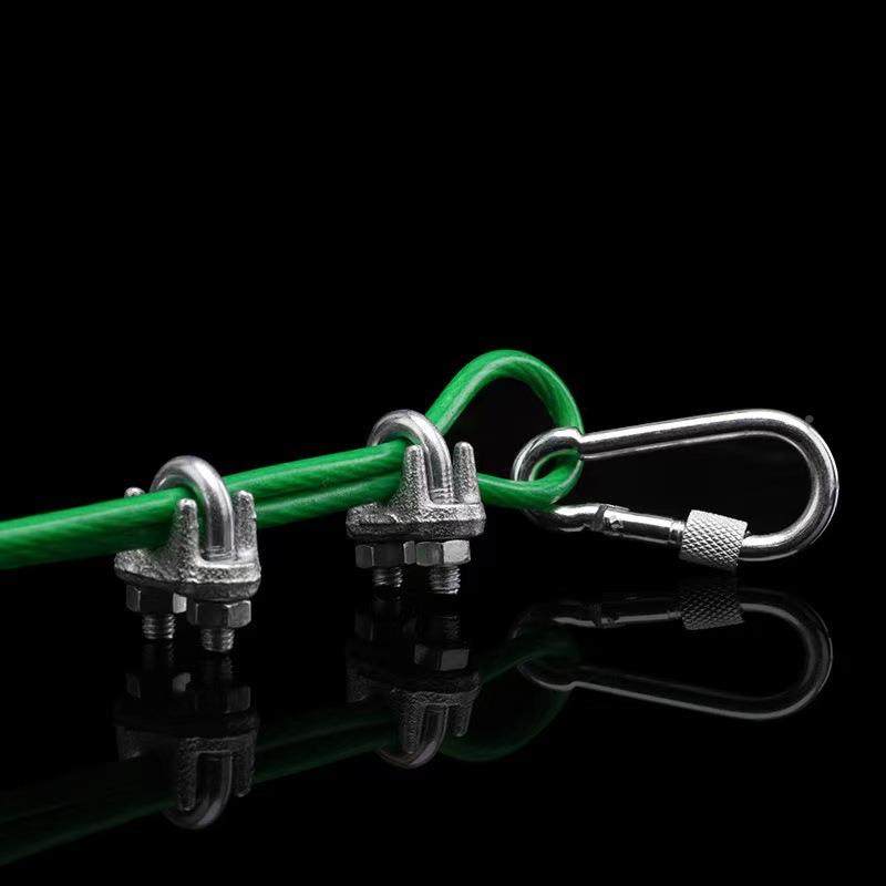 萄现货绿棚皮pvc包塑钢丝绳葡架遮阳网346晾衣绳大引牵软拉线涂塑