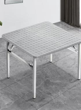 不摊锈钢折叠桌子餐桌户外吃饭桌用子摆家桌小户型简易写xbs2EDQK