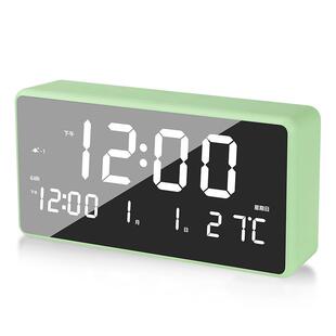 创意尺寸简约大闹钟7LED数字镜面钟电型718时尚化妆镜闹钟充18