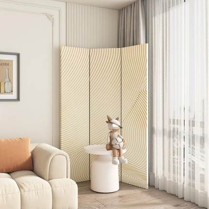 屏风隔断客户厅移XOG动折叠现代简约入布艺遮挡进门办公卫生室间